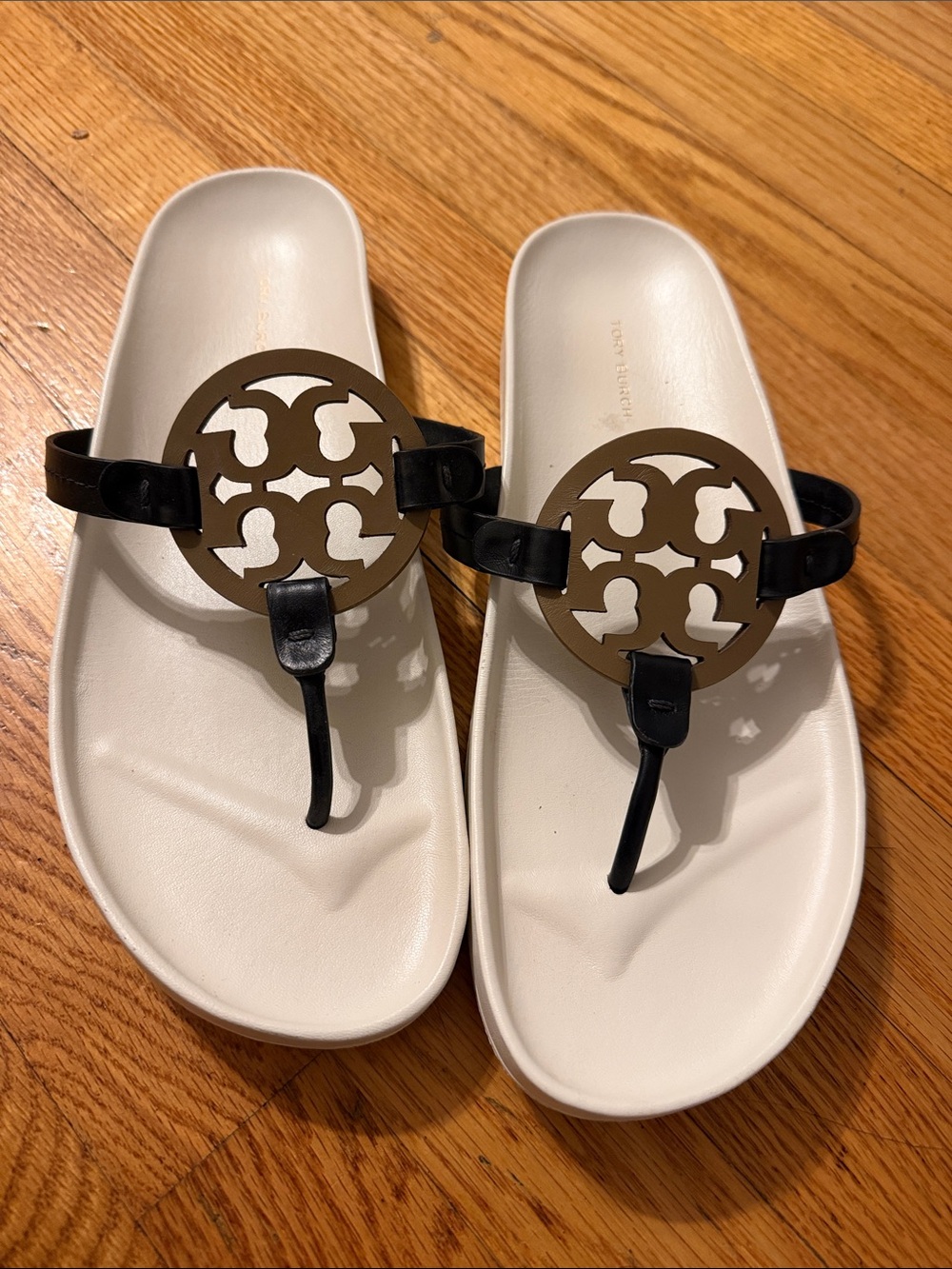 Tory Burch women’s size 12 Miller Cloud black white and gold